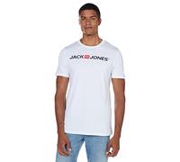 Jack & Jones Pack 2 T-Shirts Grande Taille Col Rond Imprimer Design Logo Surdimensionné, Blanc (White), XXXXXXXXL