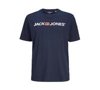 Jack & Jones Pack 2 T-Shirts Grande Taille Col Rond Imprimer Design Logo Surdimensionné, Blazer Bleu Marine, XXL