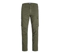 JACK & JONES Pantalon Cargo pour Homme Carrot Fit, Nuit d'olive, 32