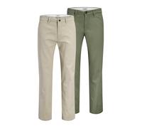 JACK & JONES Pantalon chino 'JPSTOLLIE DYLAN' gris clair / olive, Taille 34