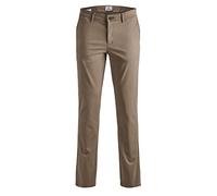 JACK & JONES - Pantalon Chino Marco Beige uni en Coton avec Une Coupe Slim et des Poches - Taille Numeric_36