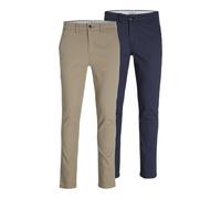 JACK & JONES Pantalon Chino Pack de 2 Pantalon Chino Slim Fit Beige 34 32 Beige (US) 34 / L32