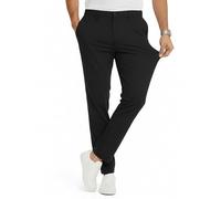 JACK & JONES Pantalon chino pour homme - Coupe ajustée - Pantalon chino pour homme en polyester recyclé - Pantalon de performance classique avec stretch, taille moyenne, ourlet enveloppé, Noir , 36W