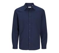 JACK&JONES PLUS Chemise décontractée Jjjoshua en Flanelle pour Homme, Blazer Bleu Marine - Détails : Solide, 5XL