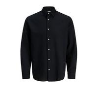 Jjebreeze Linen Blend T-Shirt L/S Sn Pls - Grande Taille, Noir, 5XL