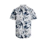 Jack & Jones Plus Chemise 'JJHONOLULU' bleu marine / gris clair / blanc, Taille 5XL