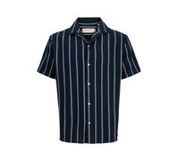 Jack & Jones Coba Striped Resort Plus Size Short Sleeve Shirt Bleu 7XL Homme