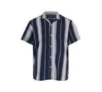 Jack & Jones Plus Chemise 'JPRBLAPALERMO' bleu marine / gris clair / blanc, Taille 4XL