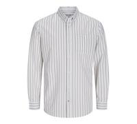 Jack & Jones Plus Chemise 'Oxford' beige foncé / blanc, Taille 5XL