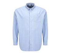 JACK & JONES Chemise Unie Grande Taille à Manches Longues pour Hommes de, Couleurs:Bleu, Taille:8XL