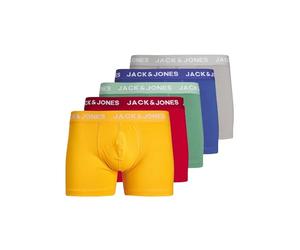 JACK&JONES PLUS Jackarry Solid Lot de 5 Trunks PLS, Tango Red/Pack:True Blue - Gold Fusion - Bottle Green - Chiseled Stone, XXXXXL