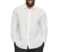 JACK&JONES PLUS Jjebreeze Ls Sn Pls T-Shirt Chemise à Manches Longues, Blanc, 4XL Hommes