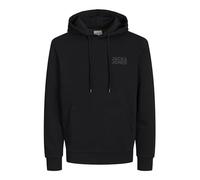 JACK&JONES PLUS Jjecorp Noos Pls Sweat à Capuche avec Logo Sweatshirt, Noir/détails : Petit imprimé/Noir, 3XL Homme