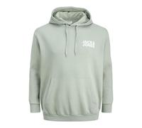 JACK&JONES PLUS Jjecorp Noos Pls Sweat à Capuche avec Logo Sweatshirt, Vert Iceberg-Détails : Petit imprimé, 5XL Homme