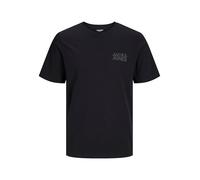 JACK&JONES PLUS JJECORP Noos PLS T-Shirt SS à col Rond avec Logo, Noir/détails : Petit imprimé/Noir, 5XL