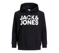 Jack & Jones Plus Jjecorp Sweat à Capuche avec Logo pour Homme, Couleur : Noir. Motif : Grande Impression, XXL