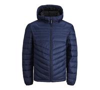 JACK&JONES PLUS JJEHERO Puffer Hood PS SN Jacket, Blazer Bleu Marine-Détails : imprimé, 4XL Homme