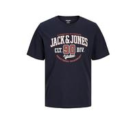 JACK&JONES PLUS Jjelogo Aw24 S Pls T-Shirt à col en O, Bleu Marine, XXXL Homme