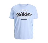 JACK&JONES PLUS Jjelogo Aw24 T-Shirt Rond à 2 col S Pls, Chambray Blue/Detail:Melange, 4XL Hommes