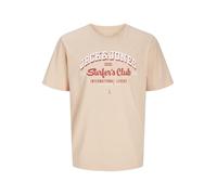 JACK&JONES PLUS Jjelogo Aw24 T-Shirt Rond à 2 col S Pls, Peach Parfait/Détail : chiné, 5XL Hommes