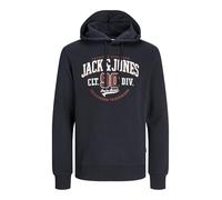 JACK&JONES PLUS Jjelogo Sweat à Capuche 2 col 24/25 Noos Pls Sweatshirt, Bleu Marine, XXXXXL Homme