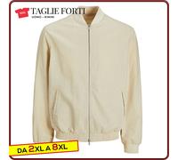 Jack & Jones Plus size black jacket with zipper for men. Large men's sizes.