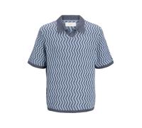 JACK & JONES Plus Size Polo Tricoté | Relaxed Fit, All Over Print, Manches courtes, Casual, Température maximale 30°C programme doux