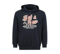 Jack & Jones Plus Sweat-shirt bleu marine / cognac / blanc, Taille 6XL