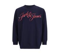 Jack & Jones Plus Sweat-shirt 'JORINWOOD' bleu foncé / rose clair / blanc, Taille 5XL