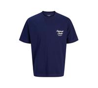 Jack & Jones Plus T-Shirt bleu foncé / blanc, Taille 7XL