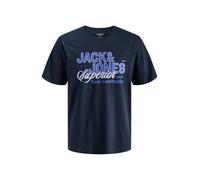 JACK & JONES Jjelogo SS Ss26 Sn Pls T-Shirt à col Rond à 2 Cols, Grande Taille, Blazer Bleu Marine., 5XL