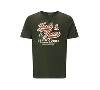 Jack & Jones Plus T-Shirt vert / orange foncé / blanc, Taille 4XL