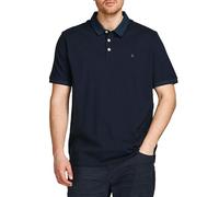 JACK & JONES Polo pour Homme Coupe + ajustée JJEPAULOS Uni Short en Coton piqué Grande Taille Eté, Couleurs:Bleu-Marine, Size:3XL