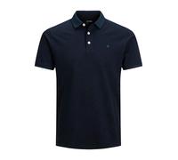 JACK & JONES Polo pour Homme Coupe + ajustée JJEPAULOS Uni Short en Coton piqué Grande Taille Eté, Couleurs:Bleu-Marine, Size:6XL