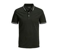 JACK & JONES Polo Slim fit Homme JJEPAULOS uni Chemise été col Polo Manche Courte Coton piqué Basique, Couleurs:Marron, Size:XS