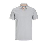JACK & JONES Polo Slim fit Homme JJEPAULOS uni Chemise été col Polo Manche Courte Coton piqué Basique, Couleurs:Gris-Claire, Size:S