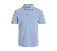 JACK & JONES Polo Slim fit Homme JJEPAULOS uni Chemise été col Polo Manche Courte Coton piqué Basique, Couleurs:cleu-Ciel, Size:XS