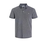 JACK & JONES Polo Slim fit Homme JJEPAULOS uni Chemise été col Polo Manche Courte Coton piqué Basique, Couleurs:Gris-Anthracite, Size:XS