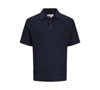 JACK & JONES Polo tricoté uni pour Homme, Bleu Nuit, S