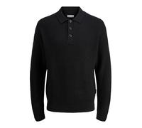 JACK & JONES Polo tricoté uni pour Homme, Noir, L