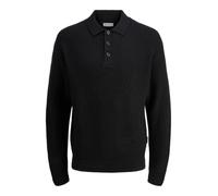 JACK & JONES Polo tricoté uni pour Homme, Noir, M