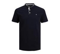 JACK & JONES Polo uni pour Homme, Bleu Marine foncé, L