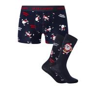 Jack & Jones Pour des hommes Coffret cadeau caleçons et chaussettes Happy Xmas,