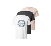 Jack & Jones Premium T-Shirt 'JPRBLUBARON' brocart / roseau / noir / blanc, Taille L