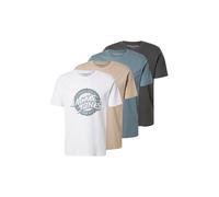 Jack & Jones Premium T-Shirt 'JPRBLUBARON' brocart / roseau / noir / blanc, Taille S