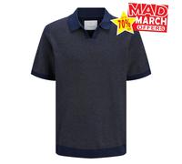 Jack & Jones Premium Tricoté Hommes Polo Décontracté Confort Chemise Mode Marine