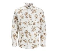 JACK & JONES Print Shirt L/S imprimé Jprblamonaco, Blanc éclatant, S Hommes