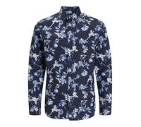 JACK & JONES Print Shirt L/S imprimé Jprblamonaco, Bleu Nuit, S Hommes