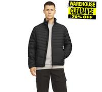 Jack & Jones Propriété Hommes Doudoune Chaud Hiver Rembourré Cosy Manteau Noir