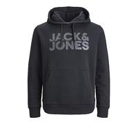 JACK & JONES Pull à Capuche Classique avec Le Logo de la société pour Hommes, Couleurs:Noir-4, Taille Chandail:XXL